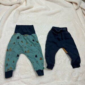 Fred’s World Baby Pants Mountains And Walrus Blue Size 6-9 Months Lot Of 2